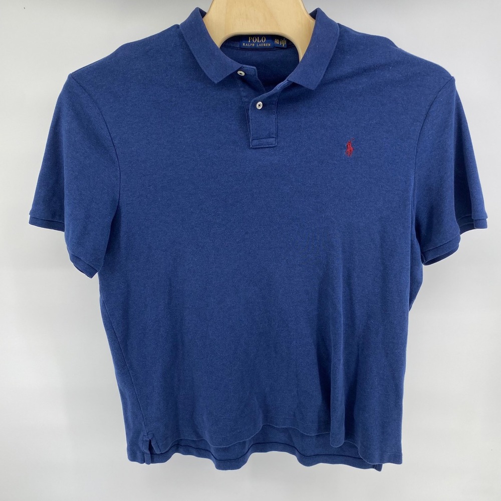 Polo Ralph Lauren Mens XXL Blue Heather Short Sleeve Pony Logo Polo Shirt